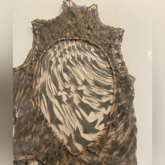 Mugler Beige and Gray Patterned Bodysuit - Picture 3 of 7